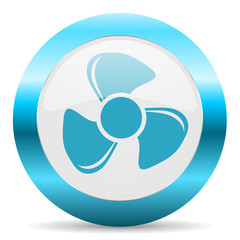 fan blue glossy icon