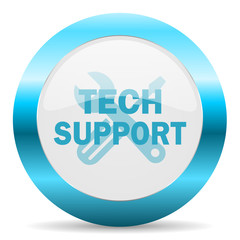 technical support blue glossy icon