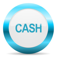 cash blue glossy icon