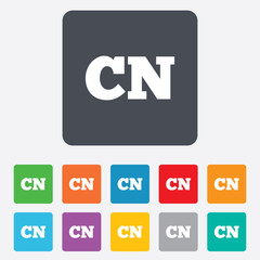 Chinese language sign icon. CN China translation