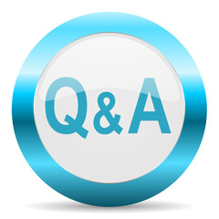 question answer blue glossy icon
