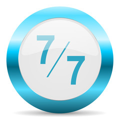 7 per 7 blue glossy icon