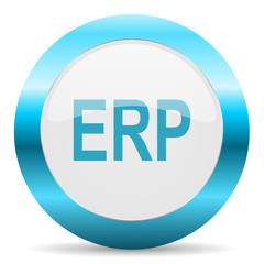 erp blue glossy icon
