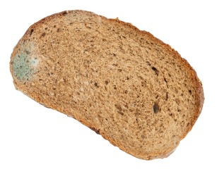 Moldy bread. Isolated on white background