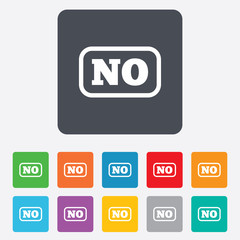 Norwegian language sign icon. NO translation