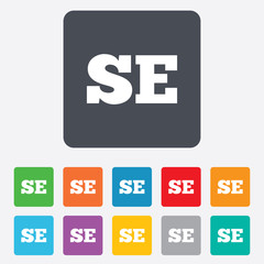 Swedish language sign icon. SE translation