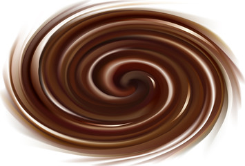 Vector background of swirling dark chocolate texture
