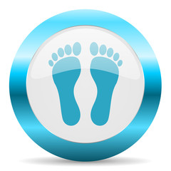 Obraz premium foot blue glossy icon