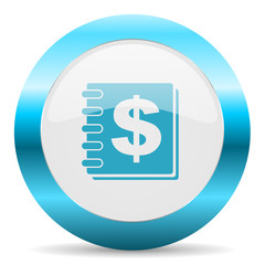money blue glossy icon