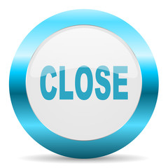 close blue glossy icon