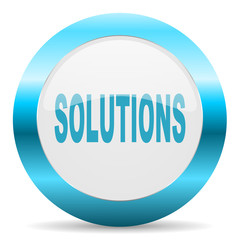 solutions blue glossy icon