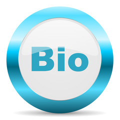 bio blue glossy icon