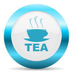 tea blue glossy icon