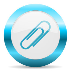 paperclip blue glossy icon