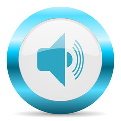 volume blue glossy icon