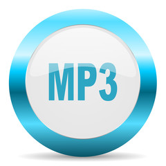 mp3 blue glossy icon