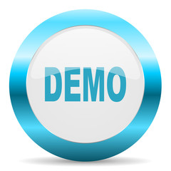 demo blue glossy icon