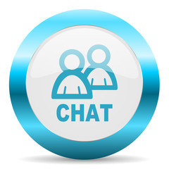 chat blue glossy icon