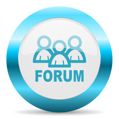 forum blue glossy icon