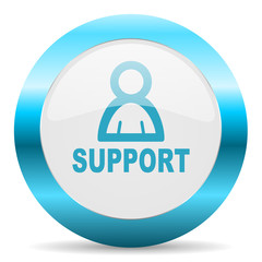 support blue glossy icon