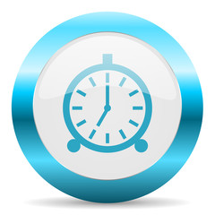 alarm blue glossy icon