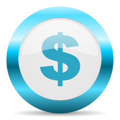 dollar blue glossy icon