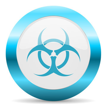 biohazard blue glossy icon