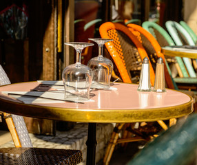 Table setting on the table
