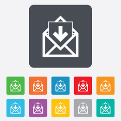 Mail icon. Envelope symbol. Inbox message sign.