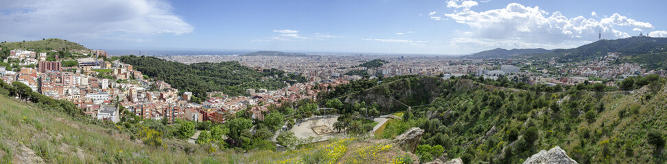 Fototapeta na wymiar Barcelona - Stadt panorama (Bergkamm)