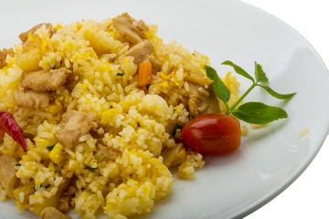 Rice with chicken and pineple