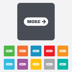More with arrow sign icon. Details symbol.