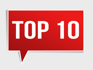 Top 10 red speech bubble