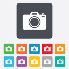 Photo camera sign icon. Photo symbol.