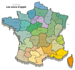 France - Subdivisions du territoire - Cours d'appel