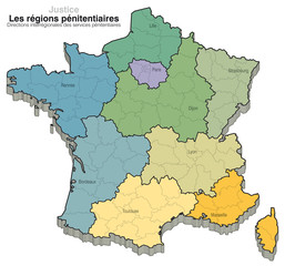 France - Subdivisions du territoire - Régions pénitenciaires