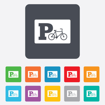 Parking sign icon. Bicycle parking symbol.
