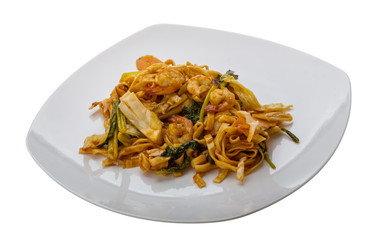 Fried noodles with shrimps