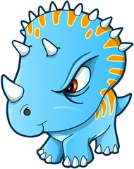 Angry Tough Little Dinosaur Vector Illustration