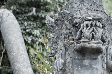 Fototapeta na wymiar Mystery of the abandoned hotel in Bali