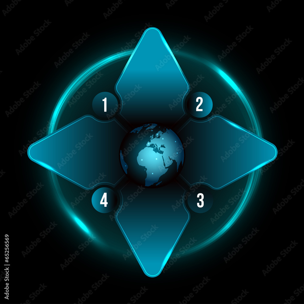 Poster abstract blue vector background with four steps