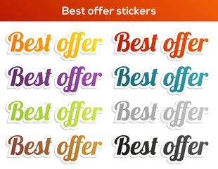 Fototapeta premium Best offer stickers set