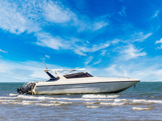 Motorboat at beauty beach