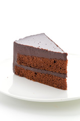 Cake chocolate isolated on white background