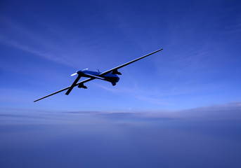 Unmanned drone in flight at dusk © icholakov