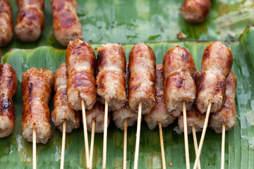 Grilled sausages