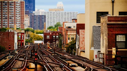 Keuken spatwand met foto Chicago Train Tracks Urban © Atomazul