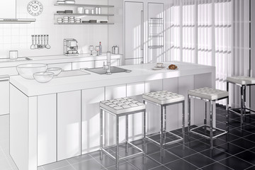White Kitchen (drawing)