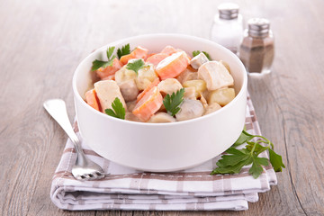 meat ,vegetable and cream