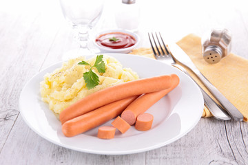 sausage and mashed potato
